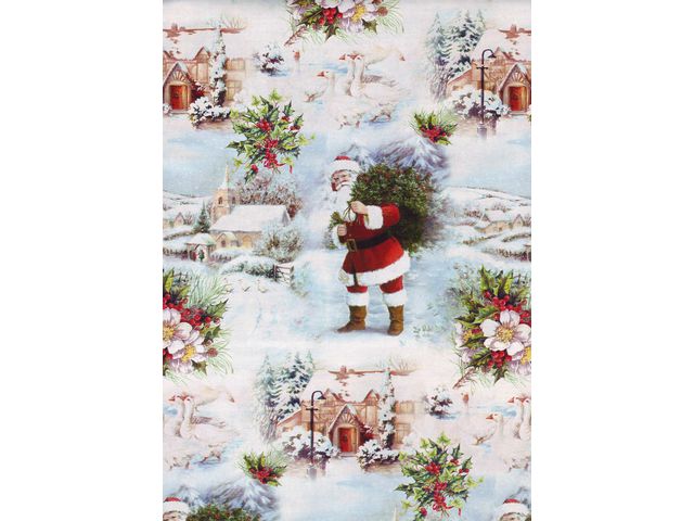 Hedlunds OF SWEDEN Julpapper 57cmx154m White Christmas, rulle om 154 m