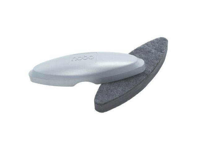 Nobo Whiteboardsudd med extra stark magnet för glastavlor och andra magnetiska tavlor, dubbelsidig, silver, 200 x 59 x 40 mm, st