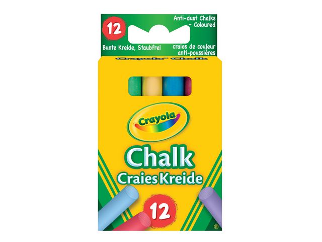 CRAYOLA Tavelkrita kulört 2x6 färger, fp om 12 set