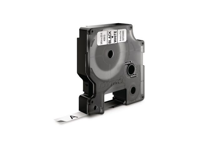 Dymo Tape D1 9mm svart på vit, st