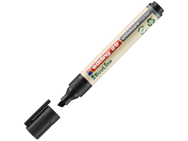 edding Whiteboardpenna, 29 EcoLine, snedskuren spets, 1–5 mm linjebredd, svart, st