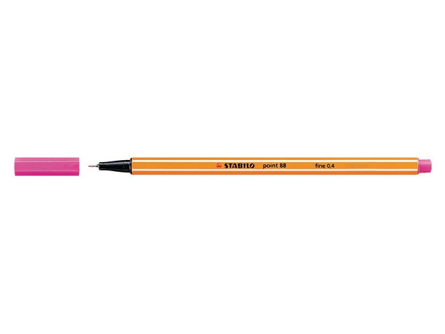 STABILO Fineliner Point 88®, tunn spets, orange pennkropp, rosa bläck, st