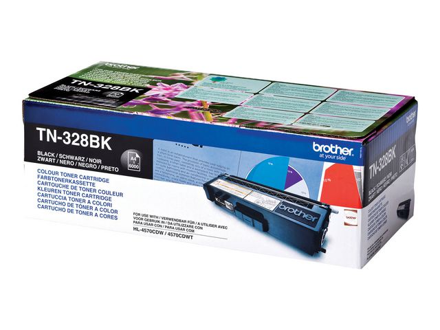 Brother Toner, 328BK, svart, singelförpackning, TN-328BK, st