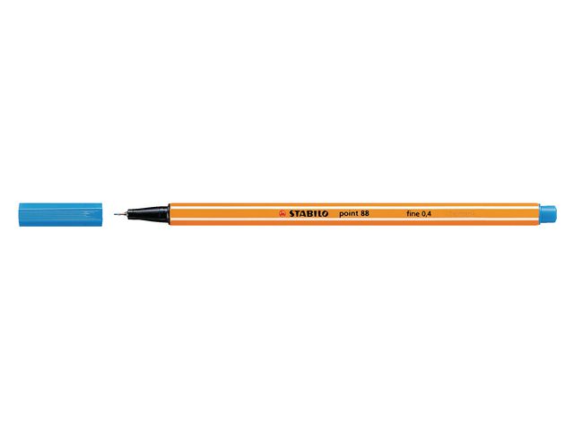 STABILO Fineliner Point 88®, tunn spets, orange pennkropp, mellanblått bläck, st