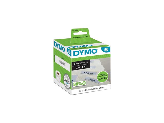 Dymo Etikett hängmapp 50x12mm, fp om 220 st