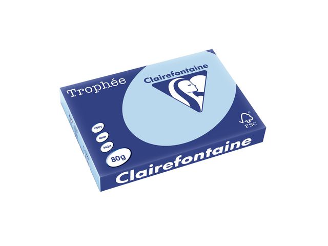 Clairefontaine Trophée A3 80 g färgat papper ljusblå, bunt om 500 blad