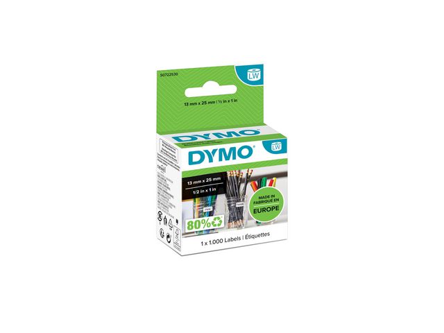 Dymo Etikett S0722530 25x13 mm, fp om 1000 st