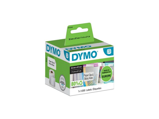 Dymo Etikett S0722540 57x32 mm, rulle om 1000 st
