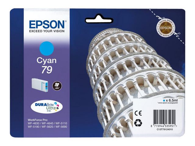 Epson Bläckpatron C13T79124010 Cyan, st