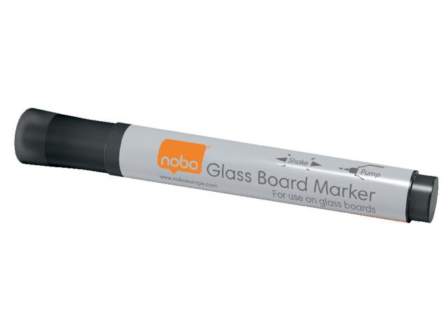 Nobo Whiteboardpenna som kan torkas bort för glas, kulspets, svart, fp om 4 st