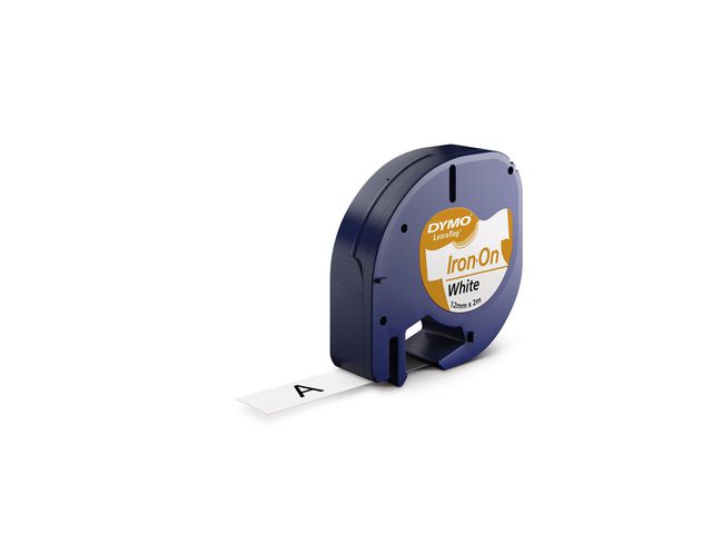 Dymo Tape LetraTAG Iron on svart på vit, st
