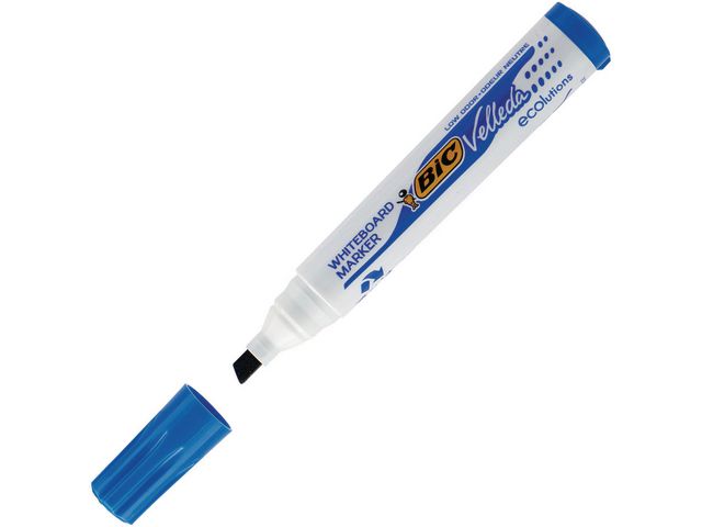 BIC® Whiteboardpenna Velleda® 1751, snedskuren spets, 3,7–5,5 mm linjebredd, blå, st