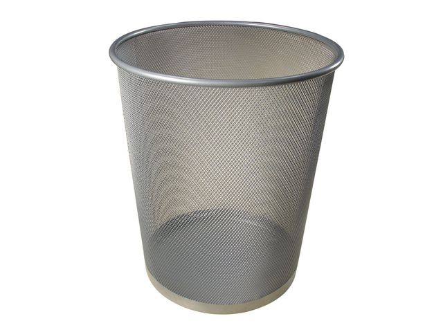 Papperskorg i metallnät, 18 l, 29 cm, silver, st