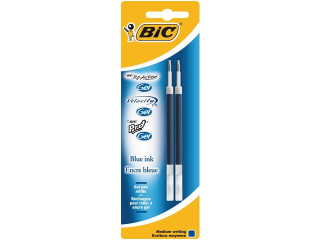 BIC® Refill ReAction gel blå 2/FP, fp om 2 st