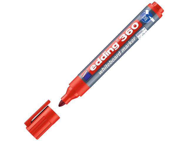 edding Whiteboardpenna 360, 1,5–3 mm, röd, st
