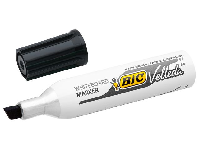 BIC® Whiteboardpenna Velleda®1781, snedskuren spets, 3,2 - 5,5 mm, olika färger: Svart, röd, blå, grön, fp om 4 st