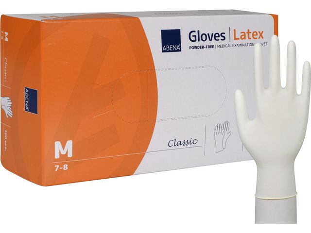 ABENA Latexhandske puderfri M, fp om 100 st