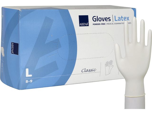 ABENA Latexhandske puderfri L, fp om 100 st