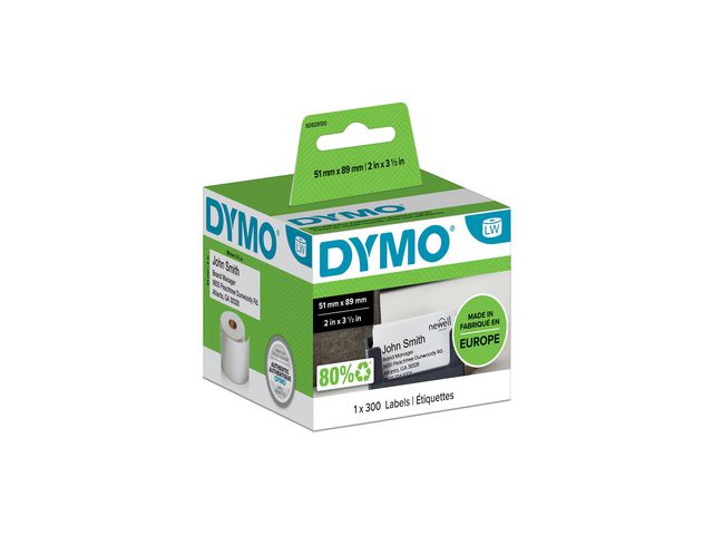 Dymo Etikett limfri 51x89mm, rulle om 300 st