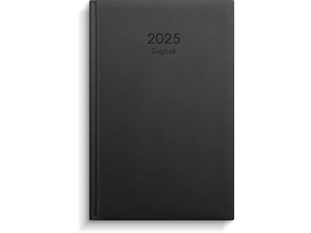 Burde Kalender 2025 Dagbok svart konstläder, st