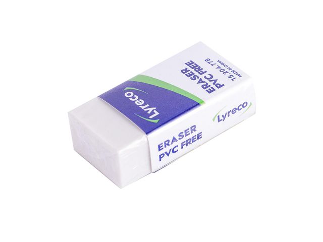 Lyreco Radergummi LYRECO 42x20x12mm vit, st