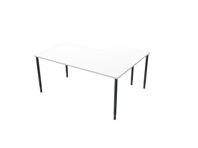 LANAB DESIGN Skrivbord Vänster 160x120cm vitlaminat/svart, st