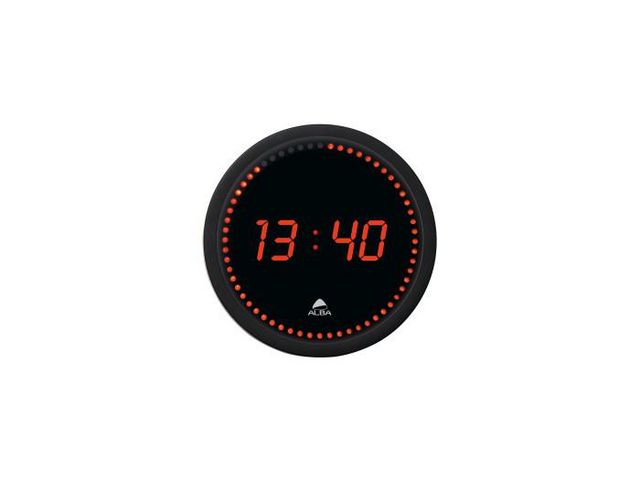 Alba Väggklocka LED 30 cm svart/röd, st