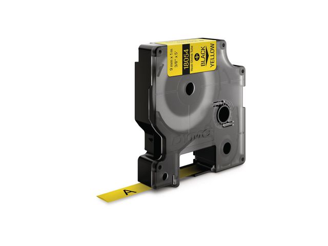 Dymo Tape Rhino krympslang 9mm svart på gul, st