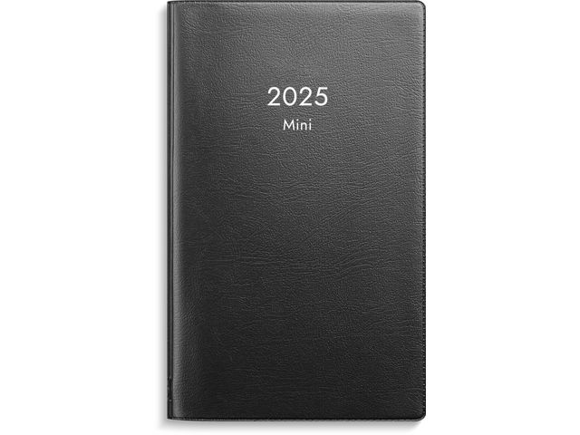 Burde Kalender 2025 Mini svart plast, st