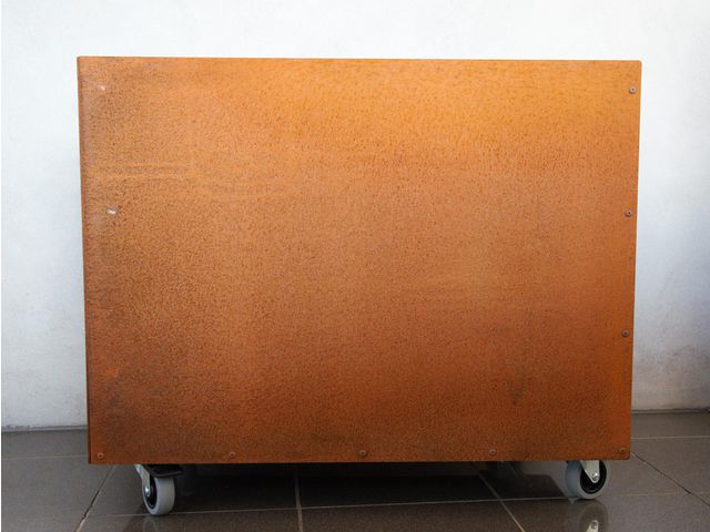 L-kruka med botten corten 45x75x55cm, st