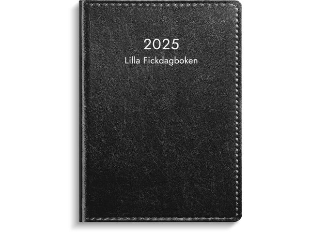 Burde Kalender 2025 Lilla Fickdagboken svart konstläder, st