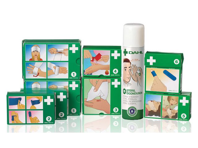 Dahl Medical Påfyllnad Förbandstavla Display - blått innehåll, st