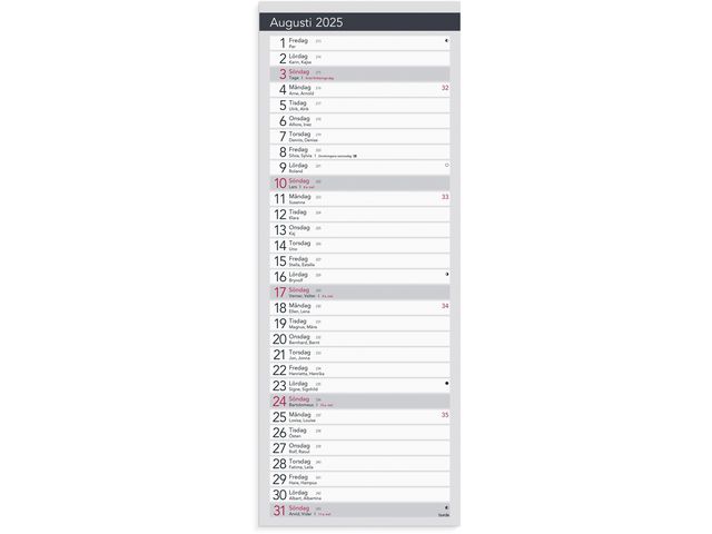 Burde Kalender 2025 Liten Bordskalender Elegant, st
