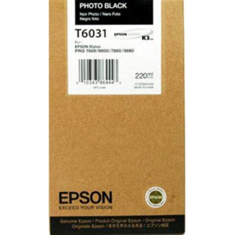 Epson Bläckpatron, T6031, UltraChrome, hög kapacitet, fotosvart, singelförpackning, C13T603100, st