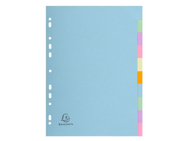 Exacompta Tom avdelare, Forever®, presspan, 10 delar, A4, olika pastellfärger, st