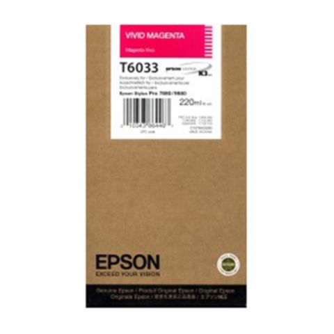 Epson Bläckpatron, T6033, UltraChrome, hög kapacitet, levande magenta, magenta, singelförpackning, C13T603300, st