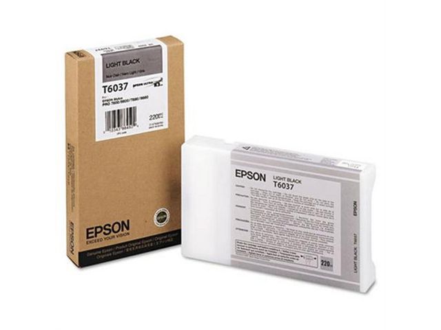 Epson Bläckpatron, T6037, UltraChrome, hög kapacitet, ljus svart, singelförpackning, C13T603700, st