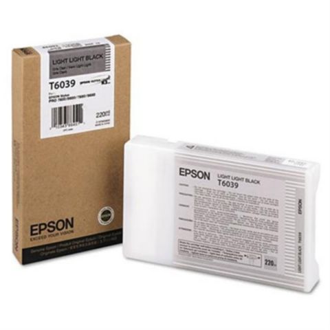 Epson Bläckpatron, T6039, UltraChrome, hög kapacitet, ljus svart, singelförpackning, C13T603900, st