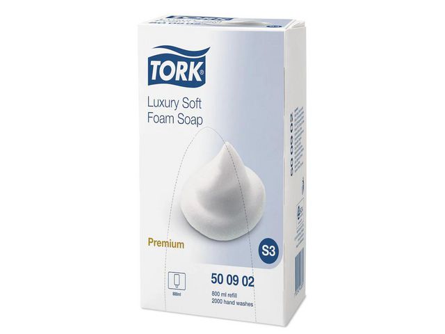 Tork Skumtvål, Premium Luxury S3, patron, 800 ml, genomskinlig, flaska om 800 ml