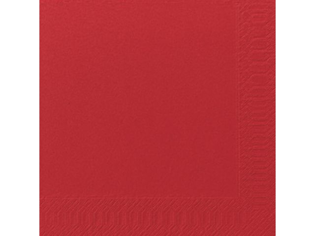 Duni Engångsservett, 3-lagers, enfärgad, ¼-vikt, 40 cm, röd, fp om 125 st