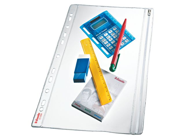 Esselte Dokumentskydd, A4, vattentätt, 200 mikrometer, PVC, jämn, 11 hål, genomskinlig, fp om 5 st