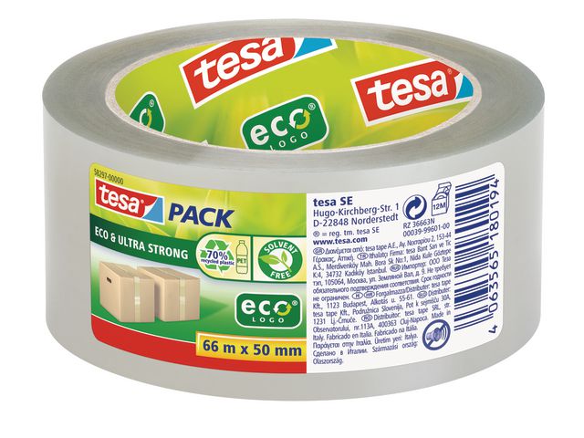 tesa® Packtejp PCR PET 50mmx66m klar, rulle om 66 m
