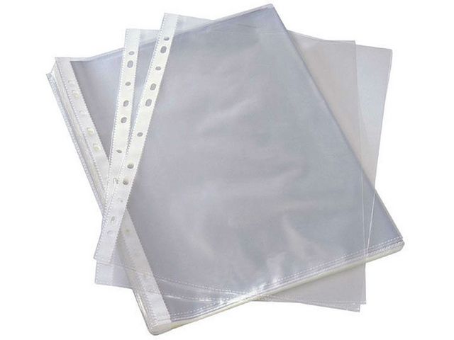 Plastficka, A5, stansad, 60 mikrometer, polypropylen, jämn, 11 hål, genomskinlig, st