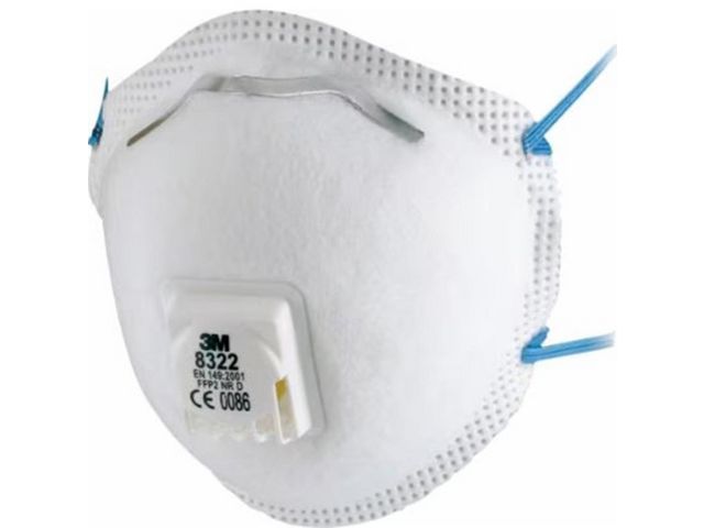 3M™ Andningsskydd FFP2 8322 ventil, fp om 10 st