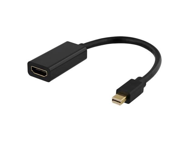 DELTACO Adapter MiniDP-HDMI ha-ho 0,2m, st