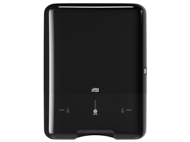 Tork Dispenser för pappershanddukar H3 Elevation Zigzag, vikta, plast, 33,3 cm bredd, svart, st
