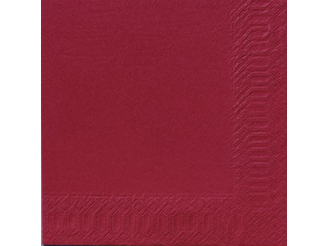 Duni Engångsservett, 3-lagers, enfärgad, ¼-vikt, 40 cm, bordeaux, fp om 125 st
