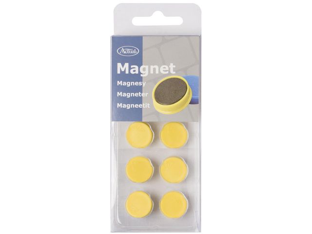 Actual Magnet 16mm gul, fp om 10 st