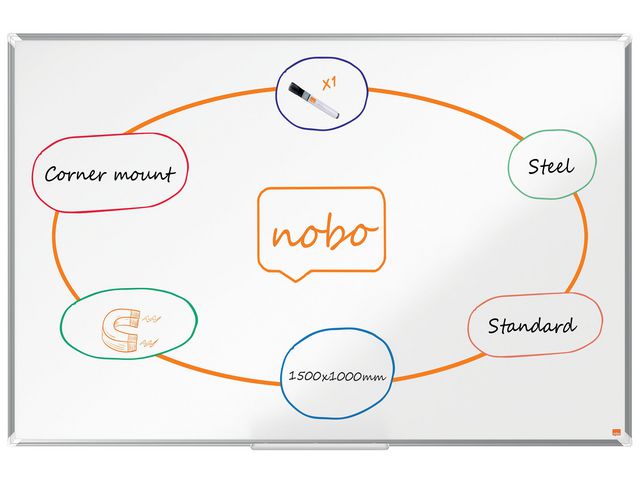 Nobo Whiteboardtavla premium stål 150x100 cm, st