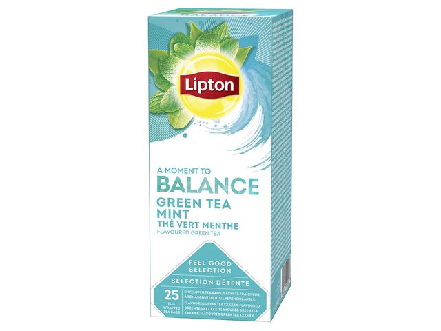 Lipton Te, grönt, mynta, 25 inslagna påsar, fp om 25 st